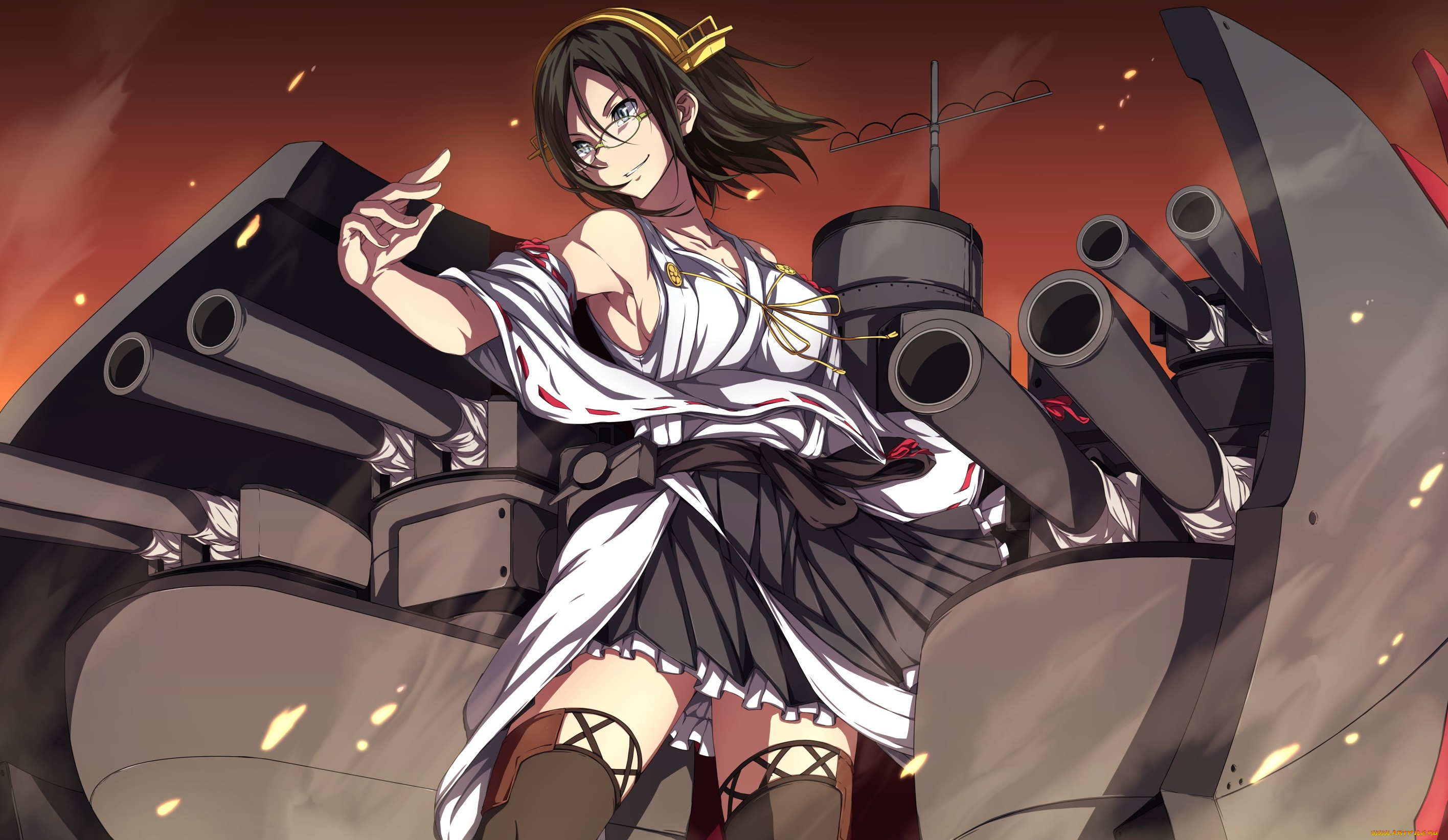 , kantai collection, , kancolle, sblack, , kantai, collection, kirishima, , 